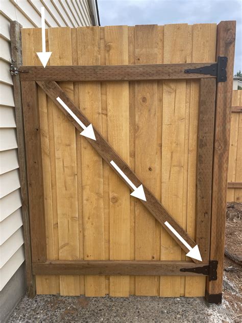 how to long gate a metal bracket utube|diy gate brace.